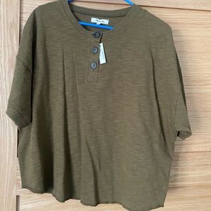 NWT Madewell boxy Women’s Henley sz L